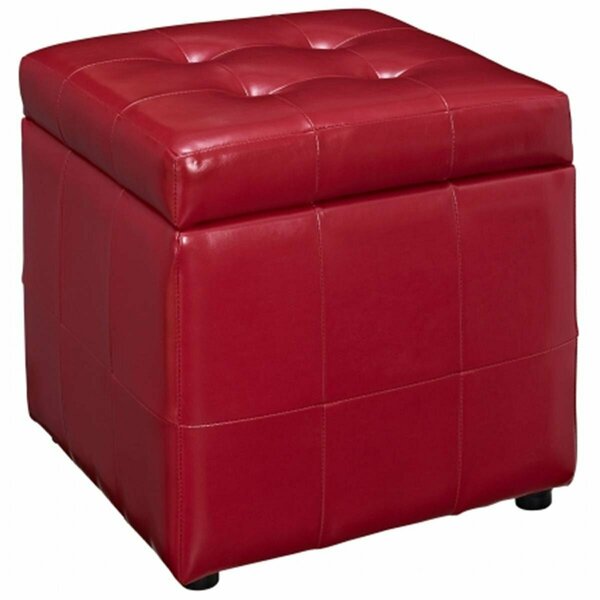 East End Imports Volt Storage Ottoman- Red EEI-1044-RED